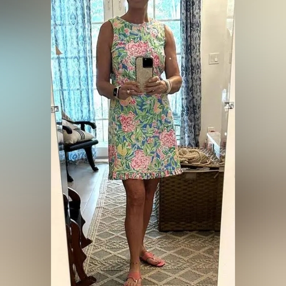 NWT Lilly Pullizer Stretch Cotton Shift Dress- 8 - Picture 3 of 7